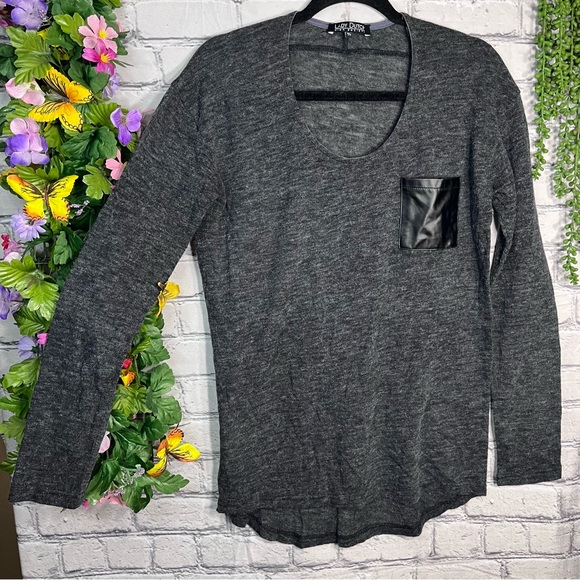 .🌼3/$30🌼Lady Dutch High Society Scoop Neck Long Sleeve Pocket Top Size Small - Picture 2 of 16